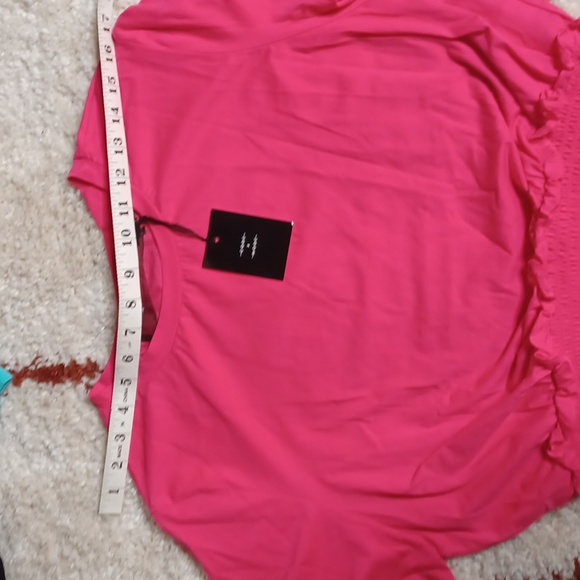 NWT- Code X Mode- Barely Cropped Tee- Hot Barbie Pink- Medium - Picture 7 of 8